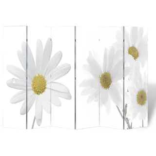Paravent Raumteiler Innen Vintage 5-teilig Beidseitig Room Divider Wall Raumteiler Stehend Trennwand Sichtschutz Spanische Wand Sichtschutzwand Wohnzimmer Retro, 217x170 cm Blume