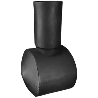 GILDE Dekovase TRAIN Vase - anthrazit - Aluminium - H. 30cm x B. 21cm - Deko (1 Stück), Elegante Blumenvase - Perfekte Tischdeko - Vasen für jede Deko grau