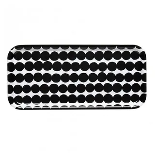Marimekko Tablett Räsymatto Weiß-Schwarz (15x32cm)