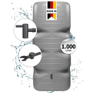 GARANTIA Cubus Regentonne Komplett-Set 1000 l Betongrau