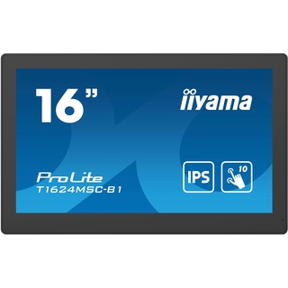 iiyama T1624MSC-B1 Signage-Display Interaktiver Flachbildschirm 39,6 cm (15.6") LCD 450 cd/m2 Full HD Schwarz Touchscreen 24/7