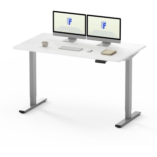 FLEXISPOT EF1 120x80cm Elektrisch Höhenverstellbarer Schreibtisch Schnelle Montage Memory Handsteuerung Sitz-Stehpult für Büro(Weiße+ graue B...
