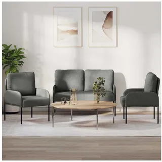 vidaXL Couch 3-Sitzer Dunkelgrau