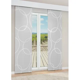 Lysel - Schiebegardine Lou Marie halbtransparent mit Muster in den Maßen 245 cm x 60 cm grau/hellgrau