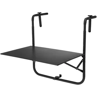 Ambiance Balkontisch 60x40cm Anthrazit, Tischplatte klappbar und 4-Fach höhenverstellbar, Hängetisch Gartentisch Klapptisch