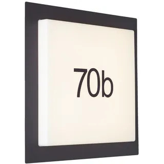 Lightbox LED Hausnummernleuchte 30 x 30 x 6 cm Schwarz/Weiß