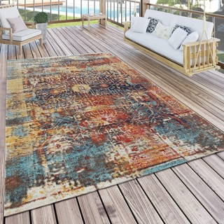Paco Home In- & Outdoor Teppich Modern Nomaden Design Terrassen Teppich Bunt, Grösse:80x150 cm