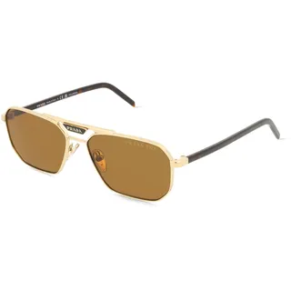 Prada PR58YS Herren-Sonnenbrille Halbrand Eckig Metall-Gestell, Gold