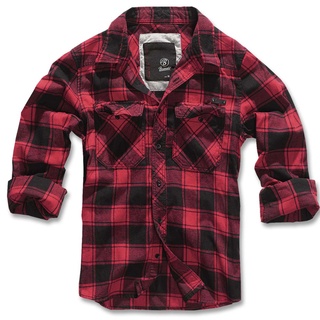 Brandit Check Shirt Flanell Hemd schwarz/rot, Größe XL