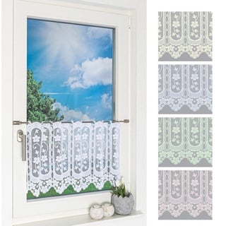 Scheibengardine Blumenliane, LYSEL®, (1 St), transparent, HxB 40x45cm weiß 45 cm x 40 cm