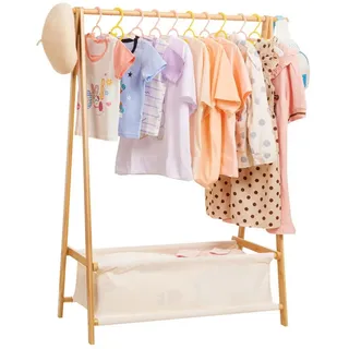 Yorbay Kleiderständer Kinder mit Aufbewahrungsbox, 86x36x106 cm, (Kleiderstange für Kinder), Klappbar