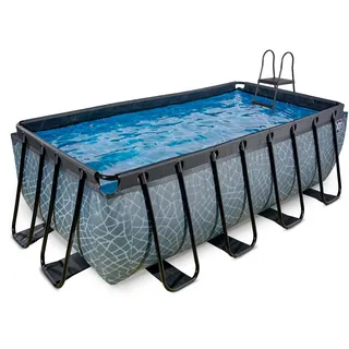EXIT TOYS Stone Pool 400 x 200 x 122 cm inkl. Filterpumpe