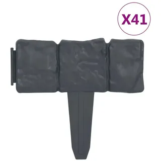 vidaXL Rasenkante Steinoptik 10 m 41 Stück Kunststoff