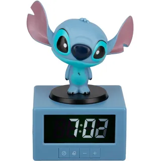 Paladone Disney Stitch Digitaler Wecker mit Nachtlicht & Musik – Offiziell lizenzierte Lilo‐und‐Stitch‐Deko für Kinder & Teenager, süße Geschenkidee