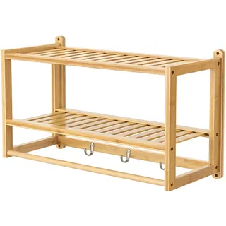 [en.casa] Hängeregal Thyborøn 2 Ablagen 60 x 20 x 180 cm Beige