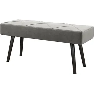 HOMCOM Polsterbank Samtoptik Sitzbank Bettbank Flurbank X-Muster bis 120 kg grau 100x36x45 cm für Schlafzimmer   Aosom.de