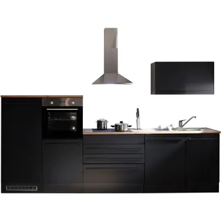 BASIC by Balculina Yourkitchen Küchenblock 320 cm, wahlweise mit E-Geräten schwarz