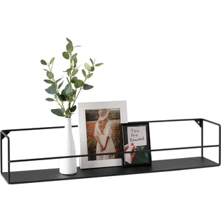 Home4You Wandregal 83 x 16 cm Schwarz