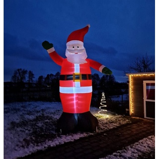 Spetebo Weihnachtsmann XXL LED Weihnachtsmann selbst aufblasbar 400 cm (Stück, 1 St., XXL Weihnachtsmann), Riesen Nikolaus Garten Dekoration beleuchtet rot