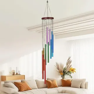 ALMLWIAJ Garten Windspiele zum Aufhängen für den Außenbereich, Metall Windspiel mit 12 Aluminiumlegierungsröhren für die Heimdekoration, Garten, Terrasse, Geschenke, Multi-Coloured
