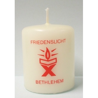 Kopschitz Kerzen Kerze Friedenslicht aus Bethlehem, christliche Weihnachtskerze, 6 x 5 cm