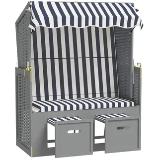 Maison Exclusive - Strandkorb Mit Dach Poly Rattan Und Massivholz