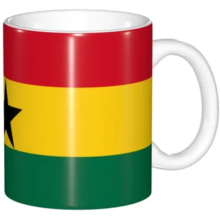 Tasse mit Farbwechsel, Motiv: Flagge von Ghana, wärmeempfindlich, thermochrome Magie, perfekt für Camping, Picknick, drinnen und draußen