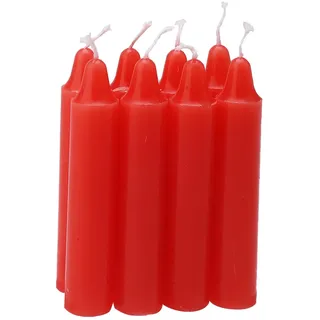 Ovaletta 8 Stück Stabkerzen Rot, Kurze Stabkerzen, Tafelkerzen, Rot Kerzen, Notfallkerzen, 2,1 x 10,8 cm