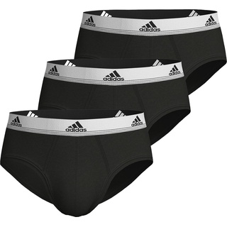 adidas, Herren, Unterhosen, 3er Pack Active Flex Cotton Slip / Unterhose, Schwarz, (M, 3er Pack)