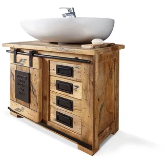 BRISTOL Waschbeckenunterschrank I, Material Massivholz, Mango rustikal