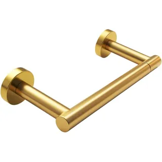 Double Column 304 Stainless Steel roll Paper Holder, Detachable Wall Mounted Toilet Paper Holder, Round Double Base Bathroom Wall Mounted Toilet Paper Holder (Gold)