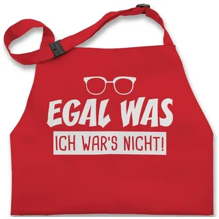 Shirtracer Kochschürze Egal was ich wars nicht I, (1-tlg), Kinder Lustige Witzige Schürze rot 43 cm x 53 cm