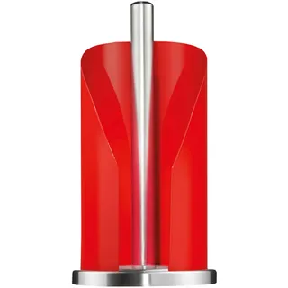 Wesco Papierrollenhalter in der Farbe rot aus Edelstahl und farbig lackiertem Stahlblech, standfester Edelstahl-Sockel, für handelsübliche Küchenpapierrollen oder 2-3 Toilettenpapierrollen