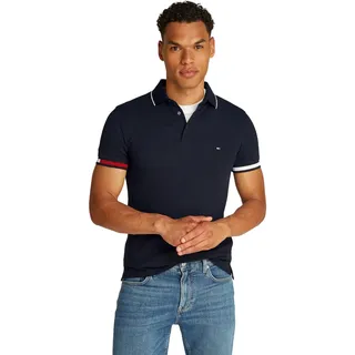 Tommy Hilfiger Flag Cuff Slim Fit Kurzarm-poloshirt Desert Sky S