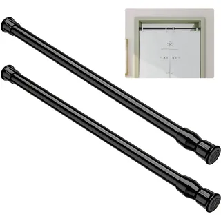 2 Stück Spannstange 40-70 cm, Teleskopstang Schwarz, Vorhangstange Klemmstange, Duschvorhangstange Ohne Bohren, Kleiderstange Ohne Bohren, Teleskopstange, für Schrank, Badezimmer, Balkon