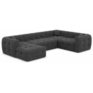 Sofa Dreams Wohnlandschaft Polster Sofa Lounge Wohnlandschaft Couch Stoff Samt Sevilla U Form, Chesterfield