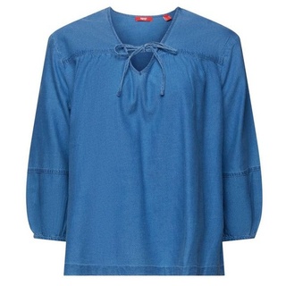 Esprit Jeansbluse Bluse aus Baumwolltwill blau M