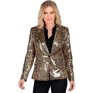 W WIDMANN MILANO Party Fashion - Pailletten Blazer Damen | Funkelndes Jackett mit Glitzer-Look, auffälliges Party-Outfit für Karneval, Festival & Mottoparty