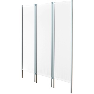 Leichtparavent Paravent Sichtschutz Raumteiler 3-flügelig, 165x156 cm, Weiß