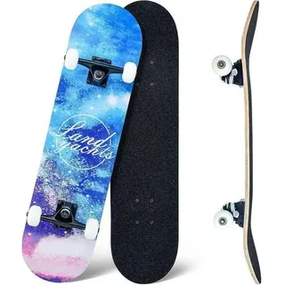 Skateboard 31x8Zoll Ahornholz 8lagig ABEC11 95A Rollen Sky