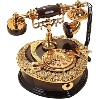 ornerx Glänzendes Vintage-Zifferblatt in Telefonform, Schwarz