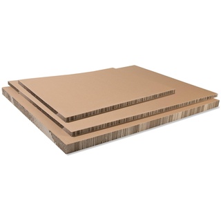 Pappwabenplatte papierkaschiert, Honeycomb, 20,0 x 750 x 1000 mm, Wabenplatte für Bühnen-, Messe- oder Möbelbau, braun