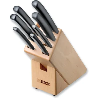 Friedr. Dick F. DICK Messerblock Holz, Set inkl. Küchenmesser, Schälmesser, Allzweckmesser, Brotmesser) 88030000, 34 cm