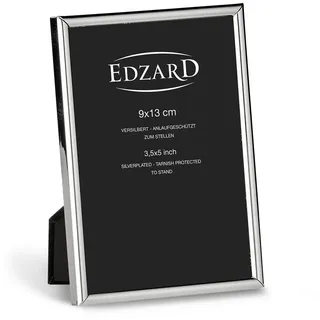 EDZARD Bilderrahmen Genua, edel versilbert und anlaufgeschützt, für 9x13 cm Foto silberfarben