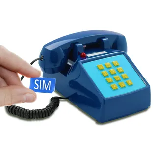 Opis Technology PushMeFon Mobile Seniorentelefon mit SIM Karte, Dunkelblau | Speziell für Senioren: große Tasten, laute Metallglocke und Leuchtanzeige. 2G Netz, ganz ohne Festnetz.