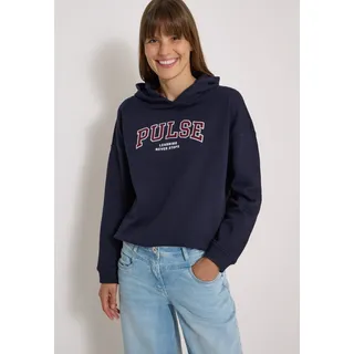 Sweatshirt CECIL, Damen, Gr. XXL (46), urban dunkelblau, Sweatware, 100% Baumwolle, unifarben, comfort fit, ohne Ausschnitt, Bündchen, Sweatshirts Sweatshirt, aus reiner Baumwolle