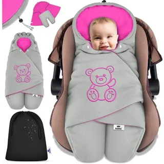 Kidiz KIDIZ® Baby Einschlagdecke Babyschale Winter Herbst Babydecke mit Kapuze & Tasche Universal Fußsack kompatibel mit Maxi-Cosi, Römer, Buggy, Kinderwagen & Autositz isolierend gegen Wind, Nässe & Kälte