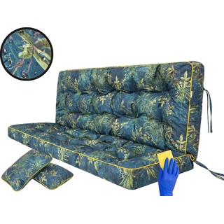Sitzkissen Bankkissen Bankauflage für Gartenbank Schaukelkissen Bodenkissen Kissen für Hollywoodschaukel Outdoor und Indoor -180 cm - Grüne Wiese