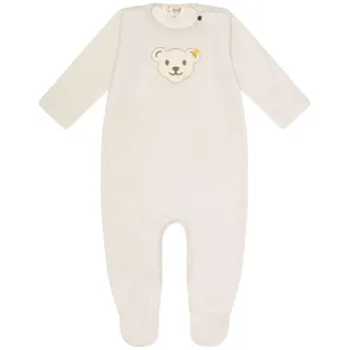 Steiff Baby Strampler - Body, Baumwolle, Bär, Logo, Druckknöpfe, langarm, einfarbig Beige / 86