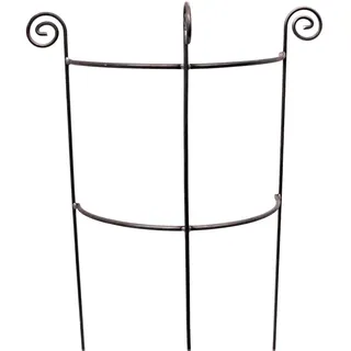 Hirsch Terracotta Staudenhalter halbrund stabil Höhe 116cm, Breite 45cm Vollmaterial Rankhilfe Pflanzstütze Rankgitter